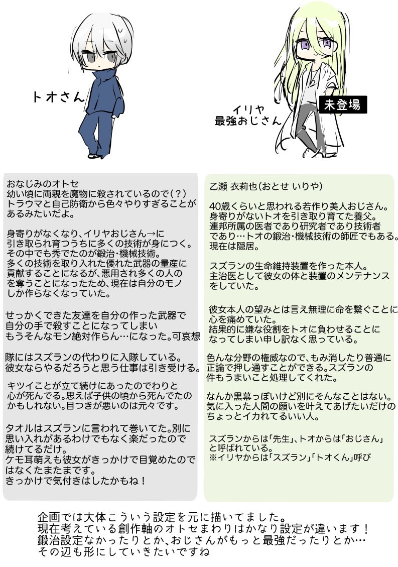 @sousakuTL 
漫画描く時間つくれないから取り急ぎオトセ過去まとめる!!言うてたやつ!やっと作った…当たり前のようにネタバレで未登場キャラがいます 