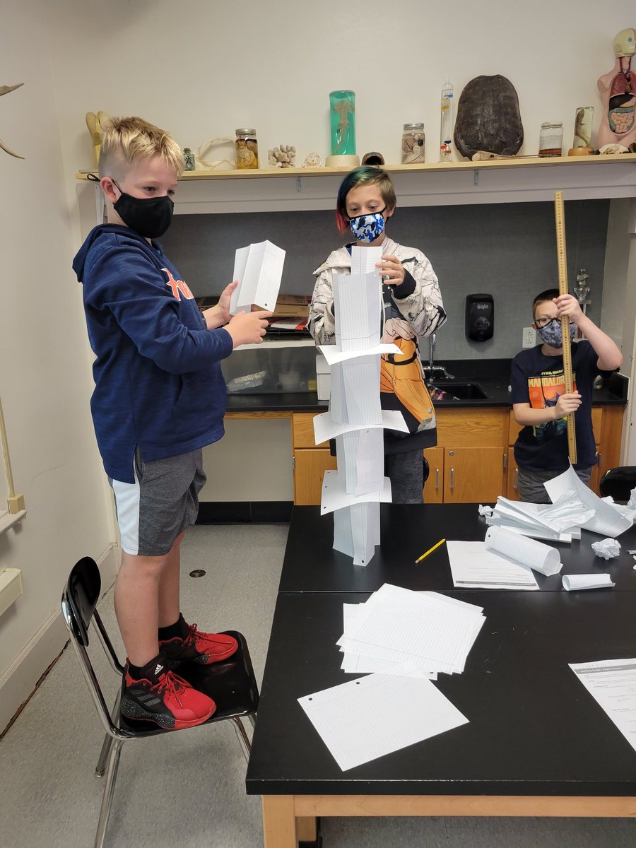 Before we start using the computers in Coding 101, we did a fun problem solving activity to prepare them for the challenges ahead. Creating the tallest tower using only 20 pieces of paper, winning tower was over 120cm! <a href="/FoxMiddleSchool/">Fox Middle School</a>