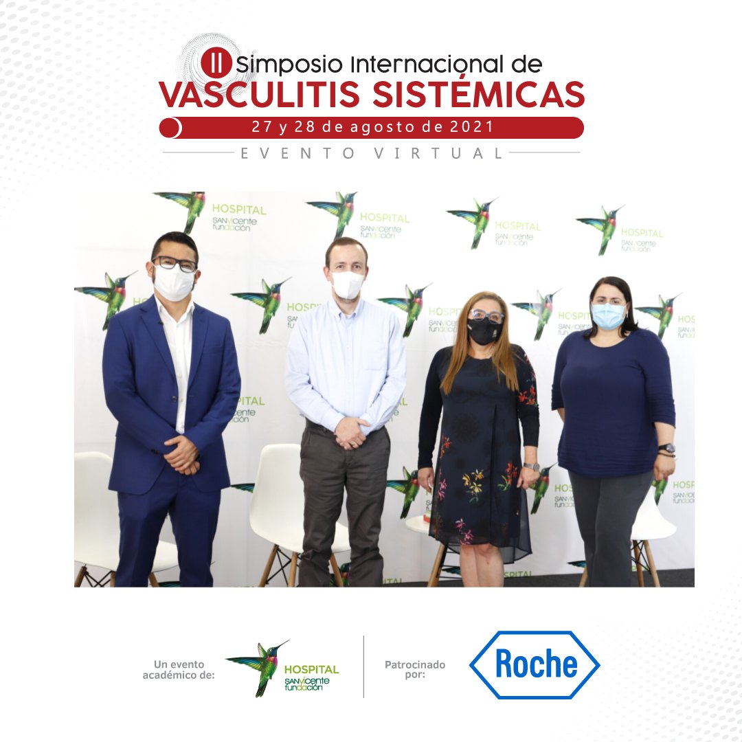 sanvicentefund's tweet photo. Concluimos esta primera jornada de nuestro Simposio Internacional de Vasculitis Sistémicas, agradecemos la participación de todos nuestros asistentes, los esperamos mañana para continuar disfrutando de este espacio 🩺👨🏻‍⚕️ 

#VasculitisSistémicas #SimposioVasculitis2021 https://t.co/YfAu9C6XHY