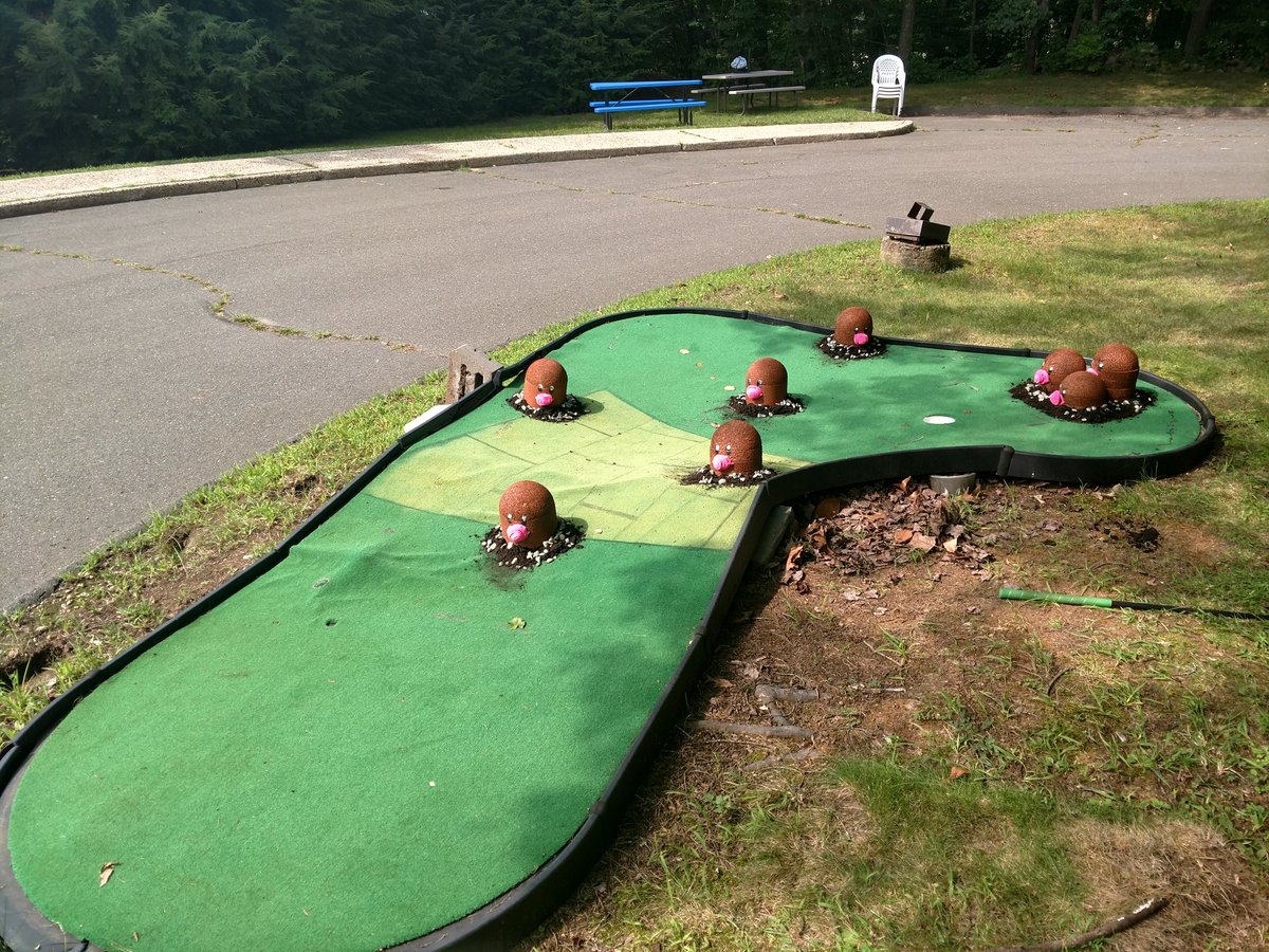 kobatodevon's tweet photo. My company does an employee mini golf tourney every year. I volunteered to design a hole and present Diglett Cave. https://t.co/ldPPPCash2