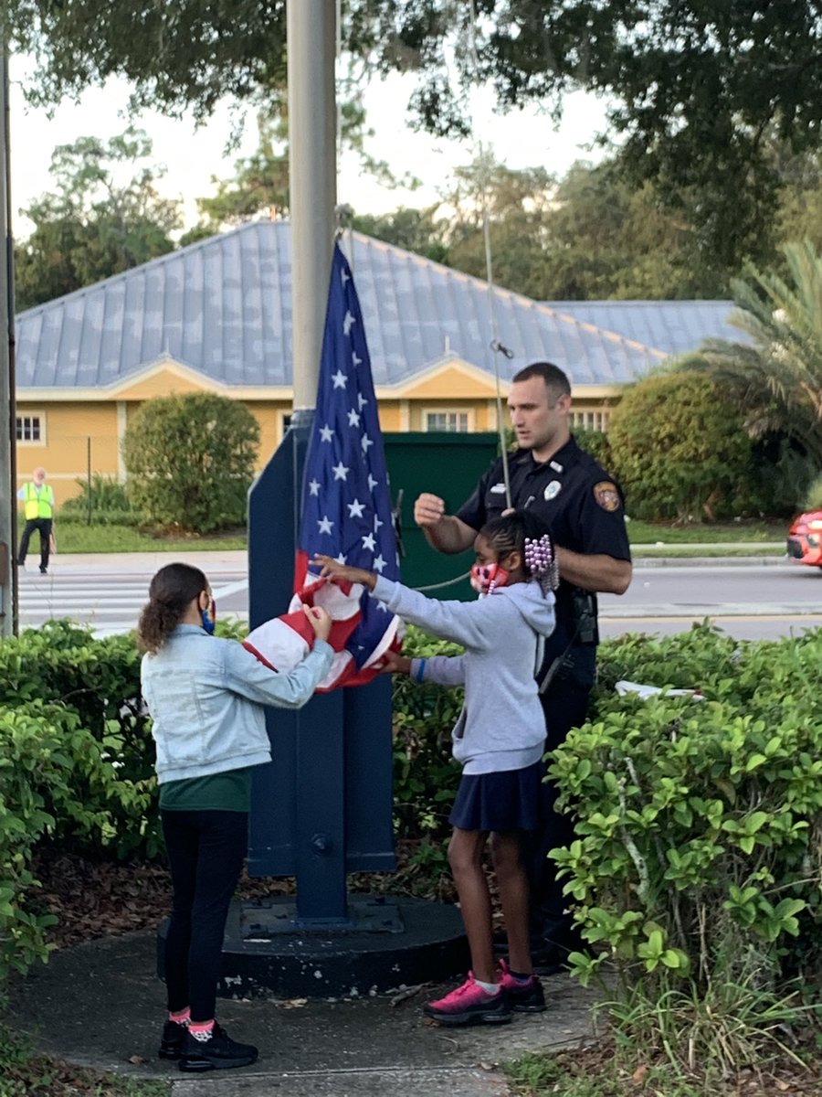 SquadMort's tweet photo. 2021 new #SafetySquad @MortElementary are looking sharp in their news belts! They take pride in raising the flag and being #chicken-tenders daily. @TransformHCPS https://t.co/ND8R2ptdfk