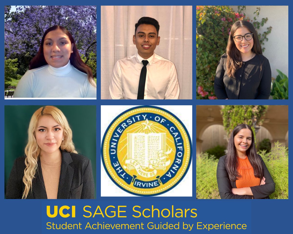 UCISage's tweet photo. On today’s #UCISAGEAlumni we would like to introduce:
•  Jocelyne Munoz
•  John Ibarra
•  Judit Solorio
•  Karina Velazquez
•  Katia Necoechea Madriz

Swipe ➡️ to read more about our scholars!
#UCISAGEAlumni #UCISAGEScholars #UCISAGE #ucipride #brilliantfuture #alwaysasager https://t.co/4hzMz5xkwj
