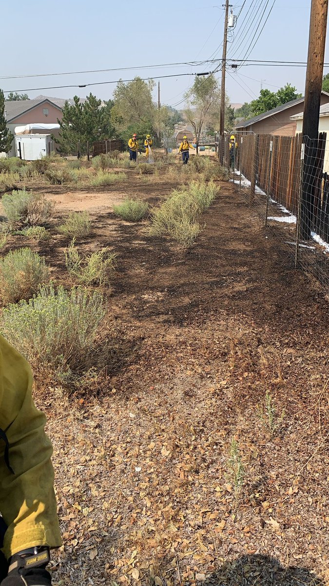 TMFPD's tweet photo. #TMFR Crews stopped a small brush fire in the North Valleys at the 7400 block of Estates RD. No structures impacted and no injuries reported. Cause under investigation. https://t.co/KmdATSJzxO