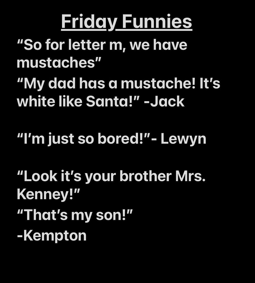 Friday Funnies for the week! #Kindergarten #FridayFunnies #TheBestView #ThriveMoore <a href="/R_M_Moore_Elem/">R M Moore</a> <a href="/CherokeeSchools/">Cherokee Co. Schools</a>