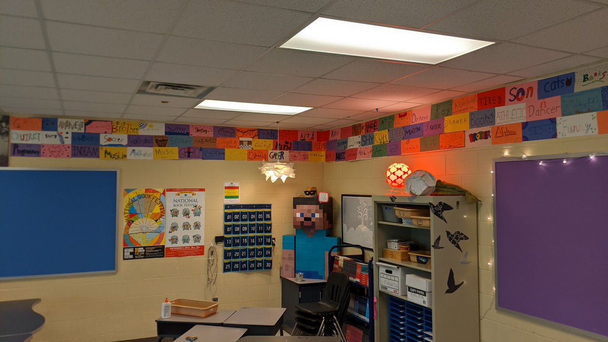 MisterVee's tweet photo. Stole an idea from @MrTomRad's Edutopia article and gave over some of our physical space to my students' identities with a "one word" project. Read his article here: https://t.co/6fNGsEYjMG https://t.co/KEMeGEEQgU