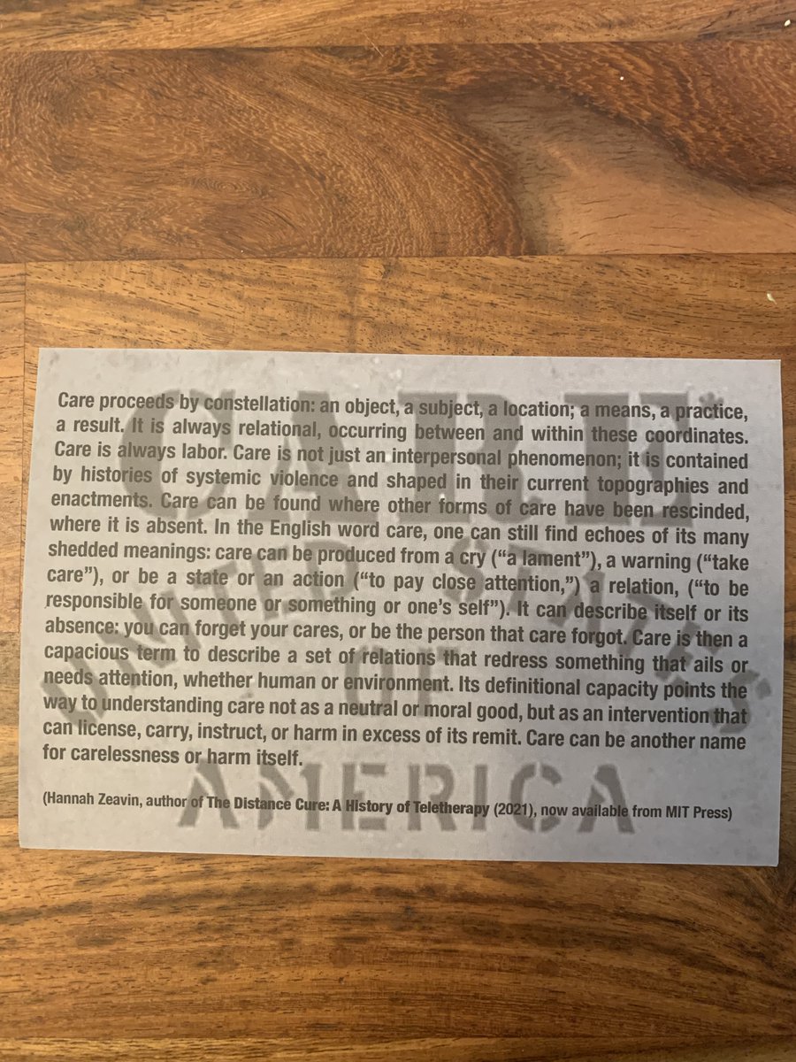 a meditation on care as violence