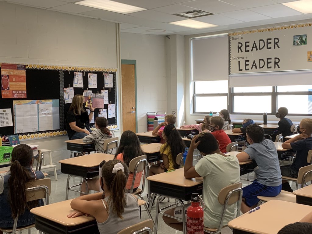 MsMcWilliams1's tweet photo. Thank you, Mrs. Robinson, for reading us “The Name Jar” today! These 5th graders loved participating in the discussion &amp; name activity too. https://t.co/XEwLn6jlfy