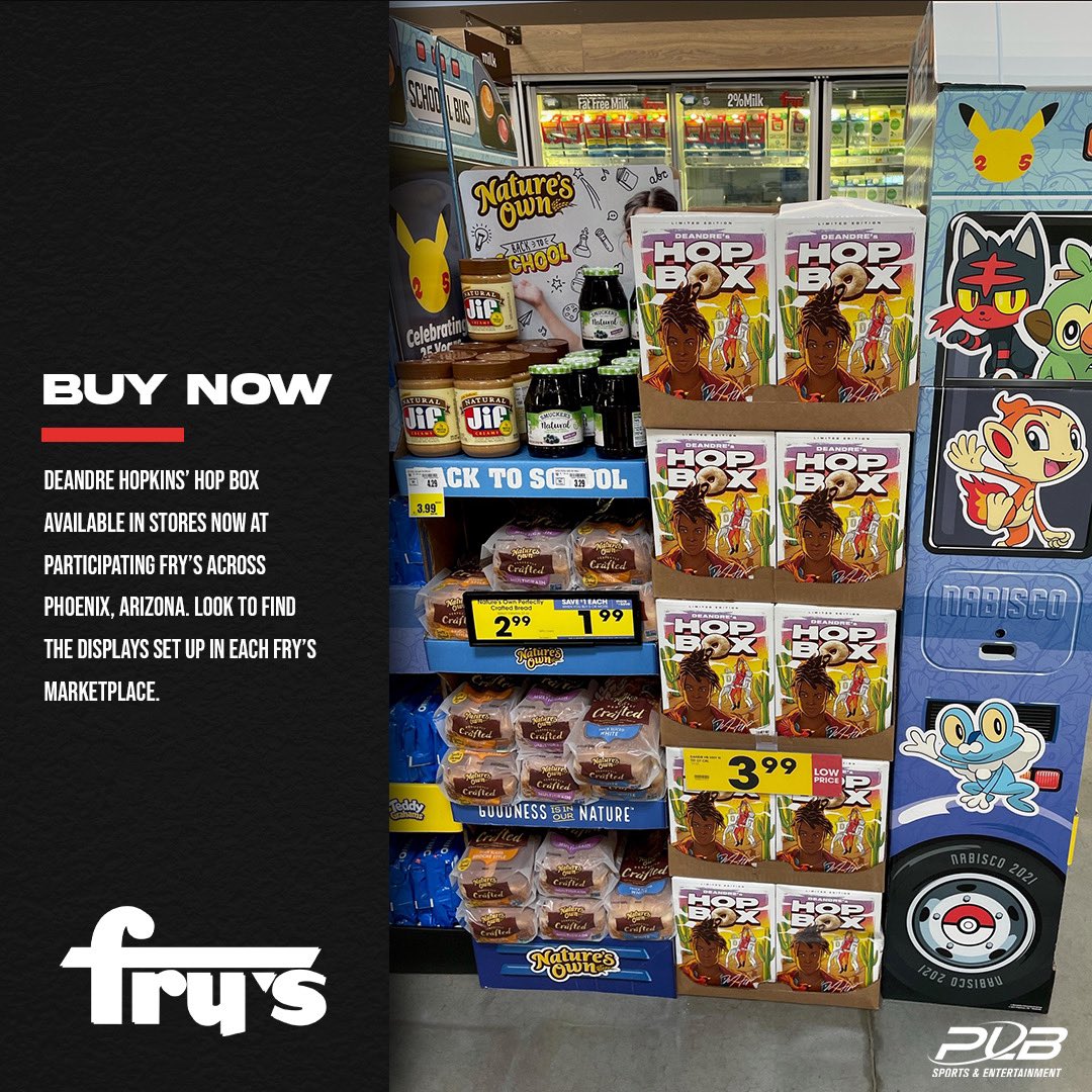 plbsports's tweet photo. π¨Donβt forget!!! @DeAndreHopkins #HOPBOX is available at participating @FrysFoodStores π₯ Buy now while supplies last! https://t.co/WqTdRMOAkh