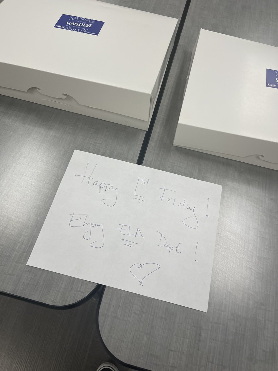 Love our ELA specialist! Not only does she support and coach us, but she feeds us too! 😁💜🍩 #kleincain #reigncain #ela #lovemyjob