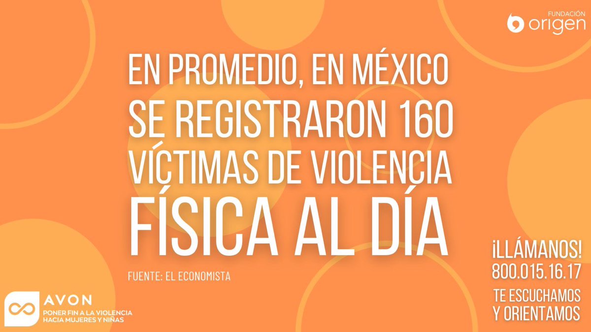México se registraron 160 víctimas de violencia física al día . 
.
.
.
.
.
.
.
#LaMujerEsNuestraCausa #PonleUnAltoALaViolencia #HazloVisible #AlzaLaVoz #PromesaAvon <a href="/AvonMexico/">Avon México</a>