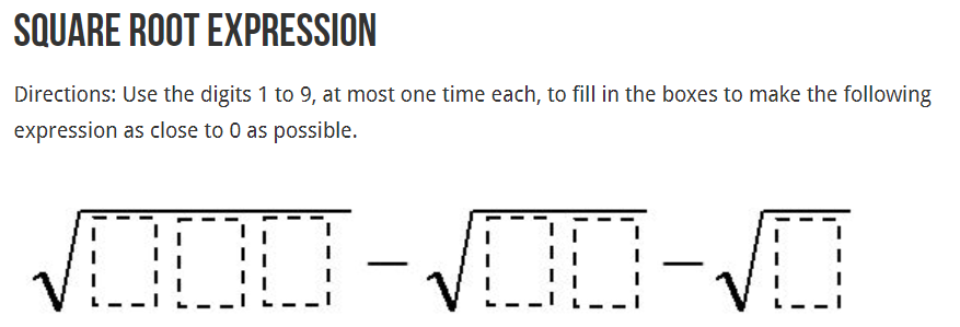 Here's a challenging irrational number <a href="/openmiddle/">Open Middle</a> problem from <a href="/TheErickLee/">Erick Lee HRCE Math</a> that will get your eighth graders thinking. openmiddle.com/square-root-ex… #iteachmath