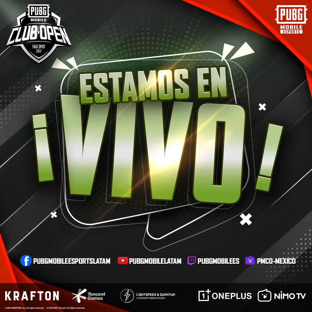 PUBGMOBILELATAM's tweet photo. ¡Estamos en vivo PMCO México |Finales día 2!🌟

La competencia se empieza a poner 🔥🔥 ¿Cómo va tu equipo?

👇
📺https://t.co/4xJGlehvD8
📺https://t.co/6hntXSnzTb
📺https://t.co/OW4I6T1xIE
📺https://t.co/N11FoU0mN9

#PMCOFallSplit #PUBGMEsports #PMCOMX #OnePlusEnMexico #NordN10 https://t.co/5EyMDRpJli