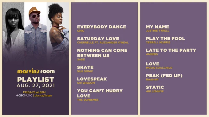 Image from Marvin's Room with A. Harmony (@CBCMarvinsRoom)