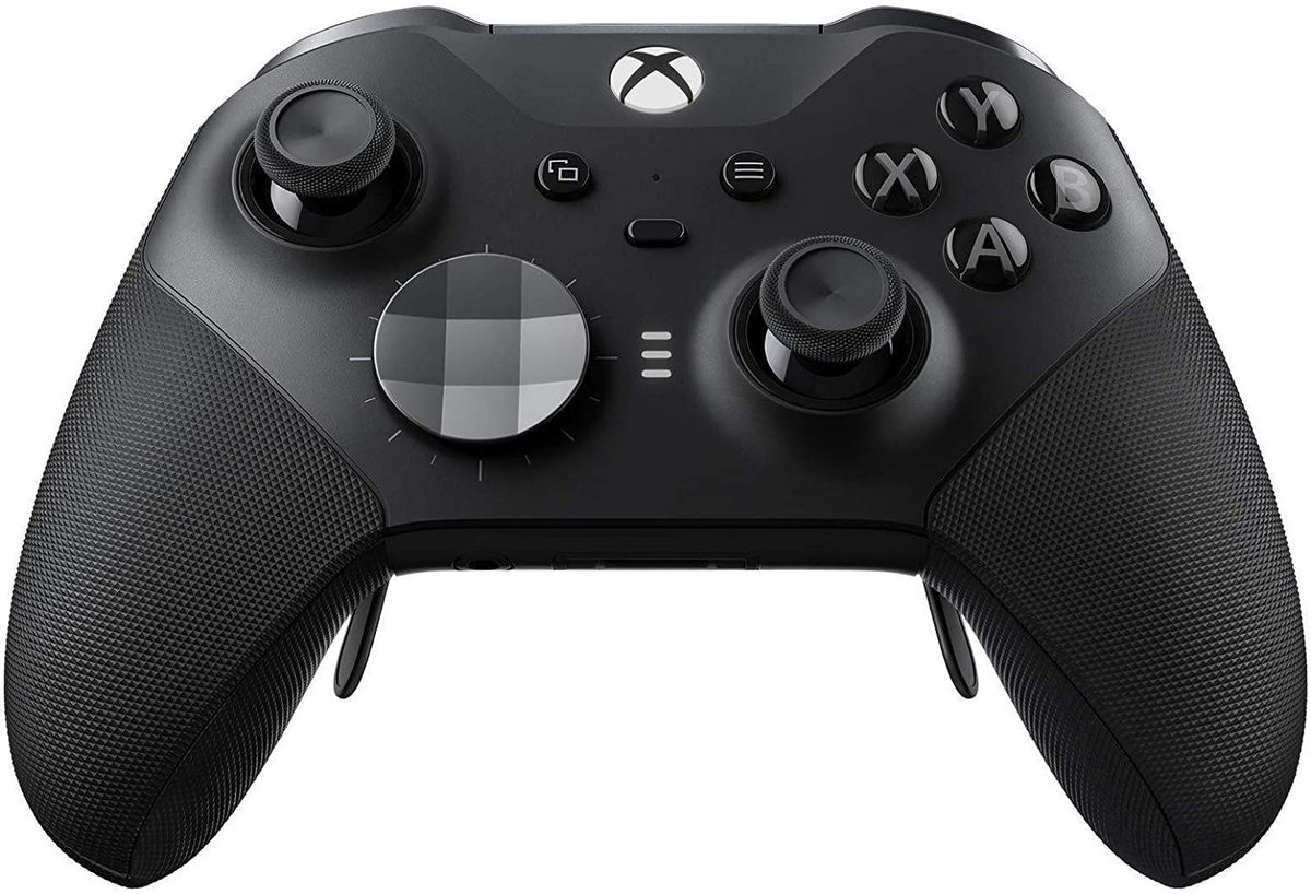 Wario64's tweet photo. Xbox Elite Series 2 Controller (Black) is $124.40 on Amazon Warehouse (discount at checkout, Like New) https://t.co/GS19LKdiy6 #ad https://t.co/mfkP6LeTsY