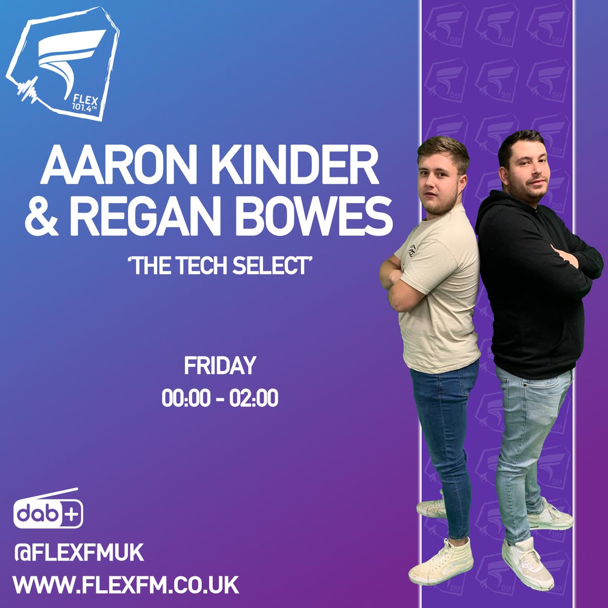 The #TechSelect show with @AaronKinder92 &amp; <a href="/ReganBowes/">Regan Bowes</a> #Live on #FlexFMUK 101.4 until 2am!

flexfm.co.uk/on-air/ - #QuickRecord in Operation