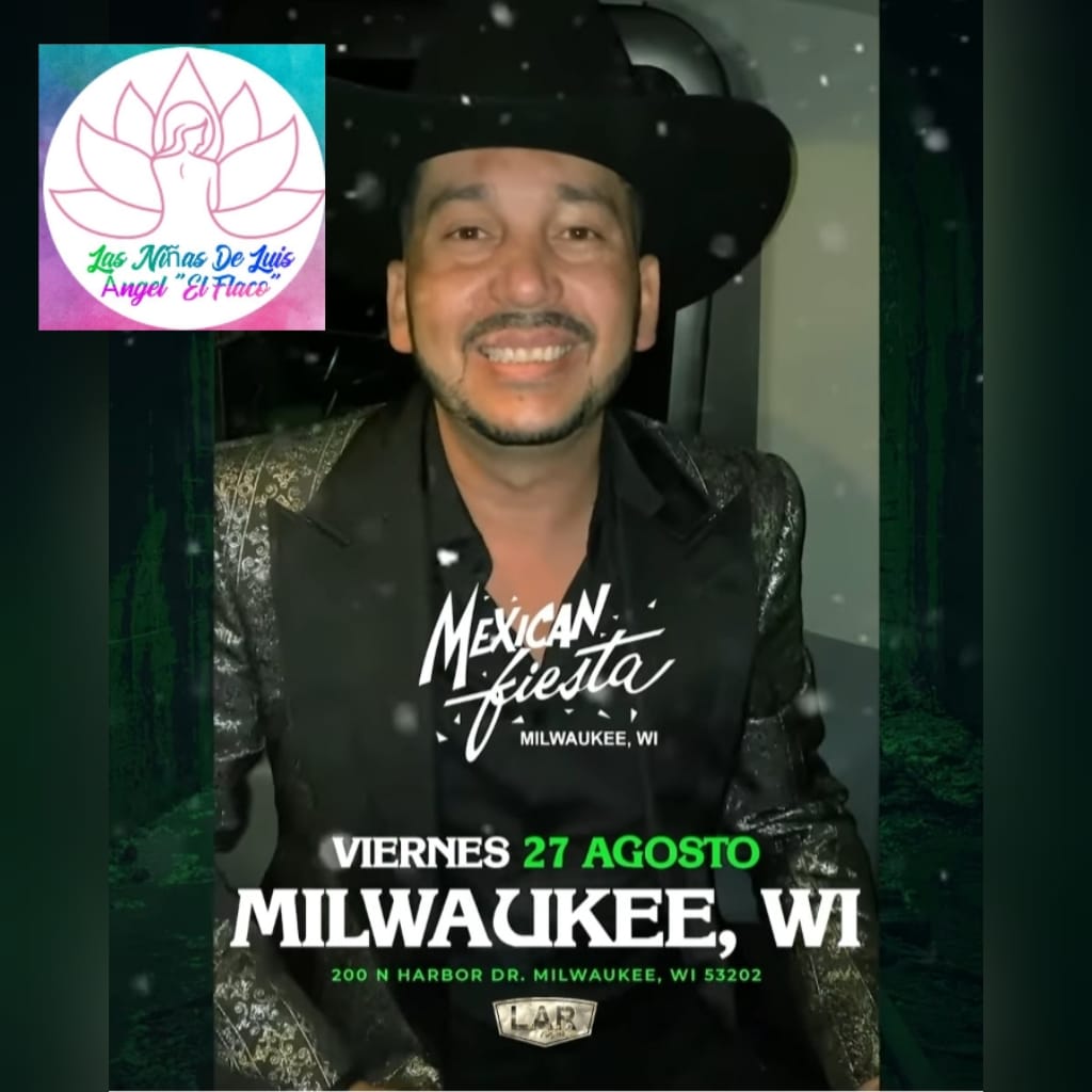 Hoy 2️⃣7️⃣ De agosto llega a MILWAUKEE, WI <a href="/luisangelelfla/">Luis Angel “El Flaco”</a> 🙌
¡¡¡No te lo puedes perder!!! 

<a href="/ItzelFran18/">Itzel Franco</a>
<a href="/fuentes_meely/">Meely Fuentes</a>
<a href="/NinasLuisAngel1/">Las Niñas De Luis Ángel</a>