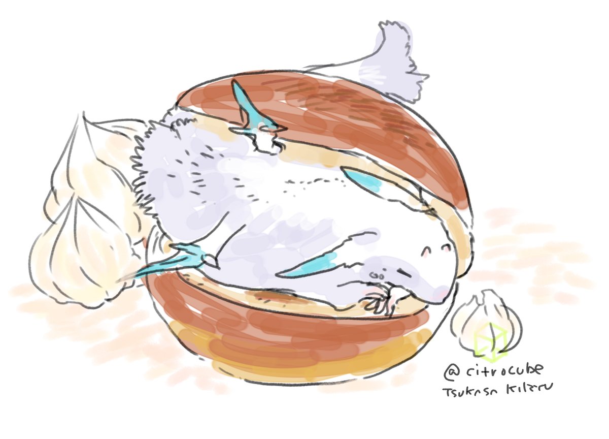 「モフトッツォ(一日10分、毛玉をブリオッシュに挟む作業にハマっています 」|輝竜司 | Tsukasa Kiryuのイラスト