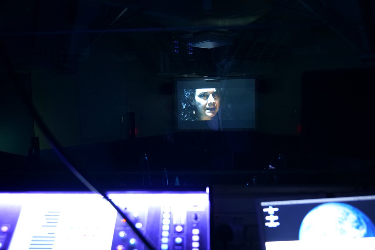 nightpiece's tweet photo. Last screening of @nightpiece 2021 tonight. Our busiest year yet; thanks to all submitting #filmmakers &amp; special thanks to all those in attendance through the week. Pics: view from the booth+director @gertilish's film 'Red Sky At Night' alongside film fest organiser @alcarretta https://t.co/kTohuW6d6Z