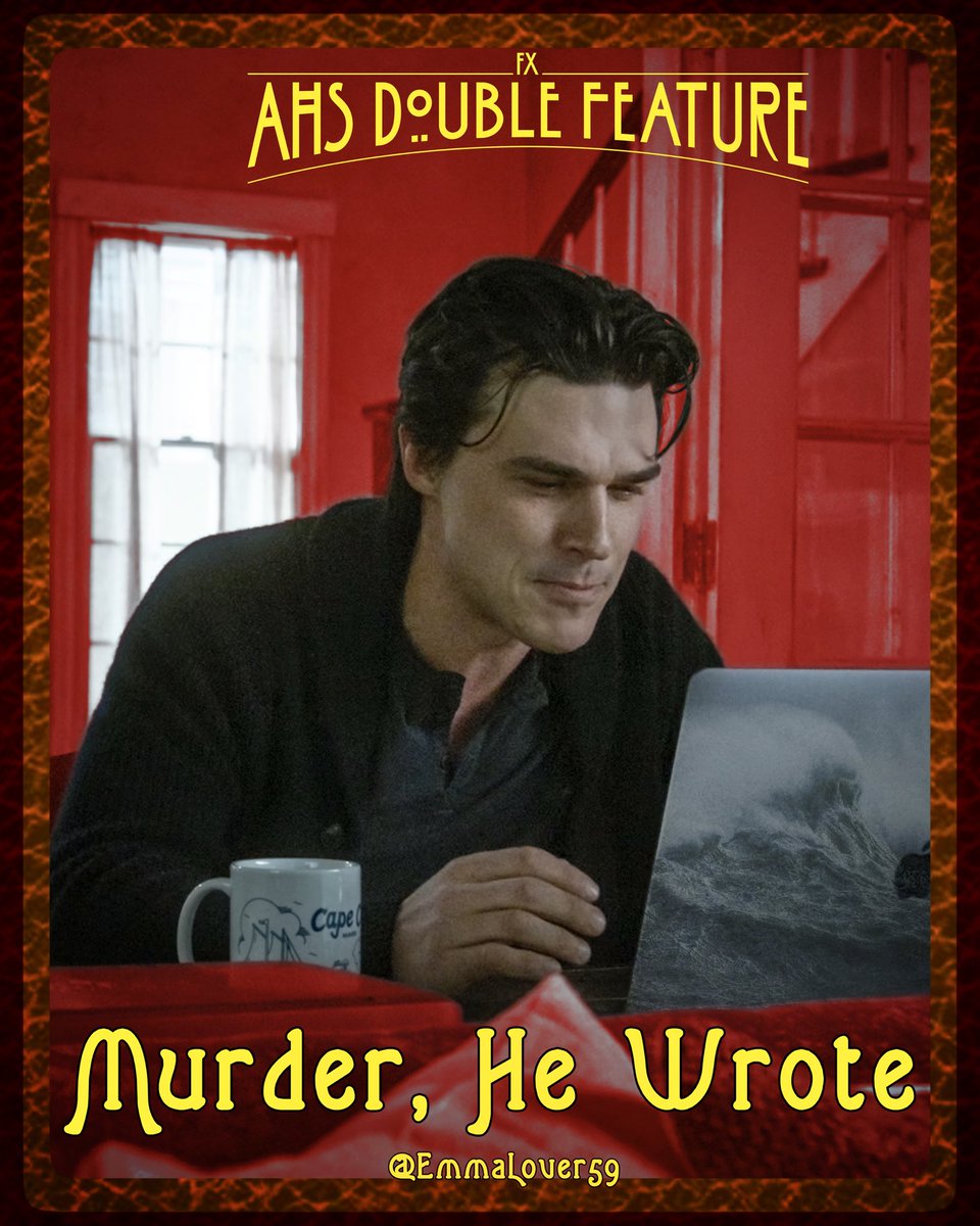 EmLove59's tweet photo. ❤️ Murder, He Wrote 💻 #HarryGardner #AHSDoubleFeature 🌊 - inspired by Jessica Fletcher 📺 📚 #FinnWittrock @FinnWittrock #AHS10 https://t.co/UXbVaPVuMw