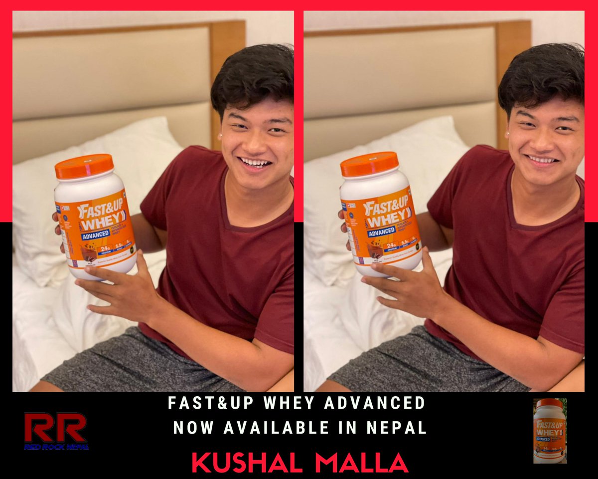 RedRockNepal's tweet photo. Kushal Malla doesn't miss out on the necessary supplements his body needs.
Fast & Up Whey Advanced. Now available in Nepal.
Limited stock. Hurry Up!!!!!!!!
#fastandupnepal #redrocknepal #fastandupinnepal #foodsupplement #nutrition #protein #bestproteinbrandinNepal https://t.co/2lF0sGfRud