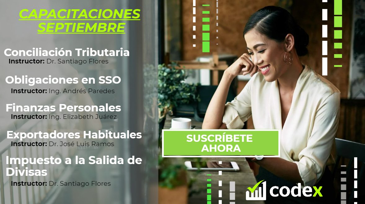 CODEX_EC's tweet photo. 🔴CAPACITACIONES SEPTIEMBRE CODEX
Para mayor información contáctanos:
📞0999858170
✅info@codex.com.ec
✅https://t.co/ZExt6FVTpX
✅TU TRANQUILIDAD NUESTRO COMPROMISO https://t.co/3BuEDIcitF