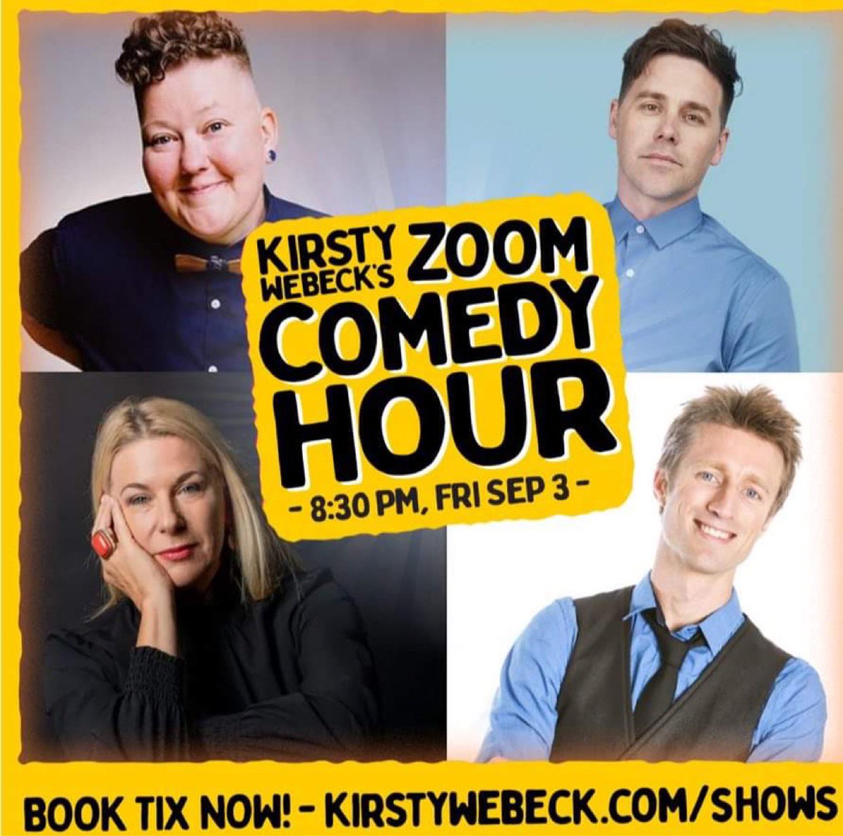 One of the best things you can do to support comedians in lockdown is to buy tickets to online shows. @KirstyWebeck puts on these lovely ones, and PAYS THE ACTS. Real money. KirstyWebeck.com/shows