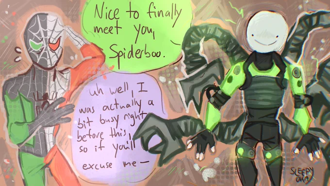 Doesn't every hero need a supervillain..? [1/2]
[ #spiderbooAU ]
#ranboofanart #dreamfanart 