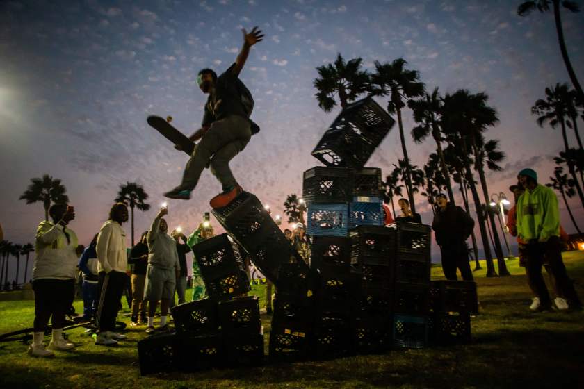 latimes's tweet photo. Because too many users apparently thought a shot at going viral was worth a possible shot at going to the emergency room, TikTok has banned the so-called Milk Crate Challenge https://t.co/zFf2NdgdqC https://t.co/GlYcsiaAah