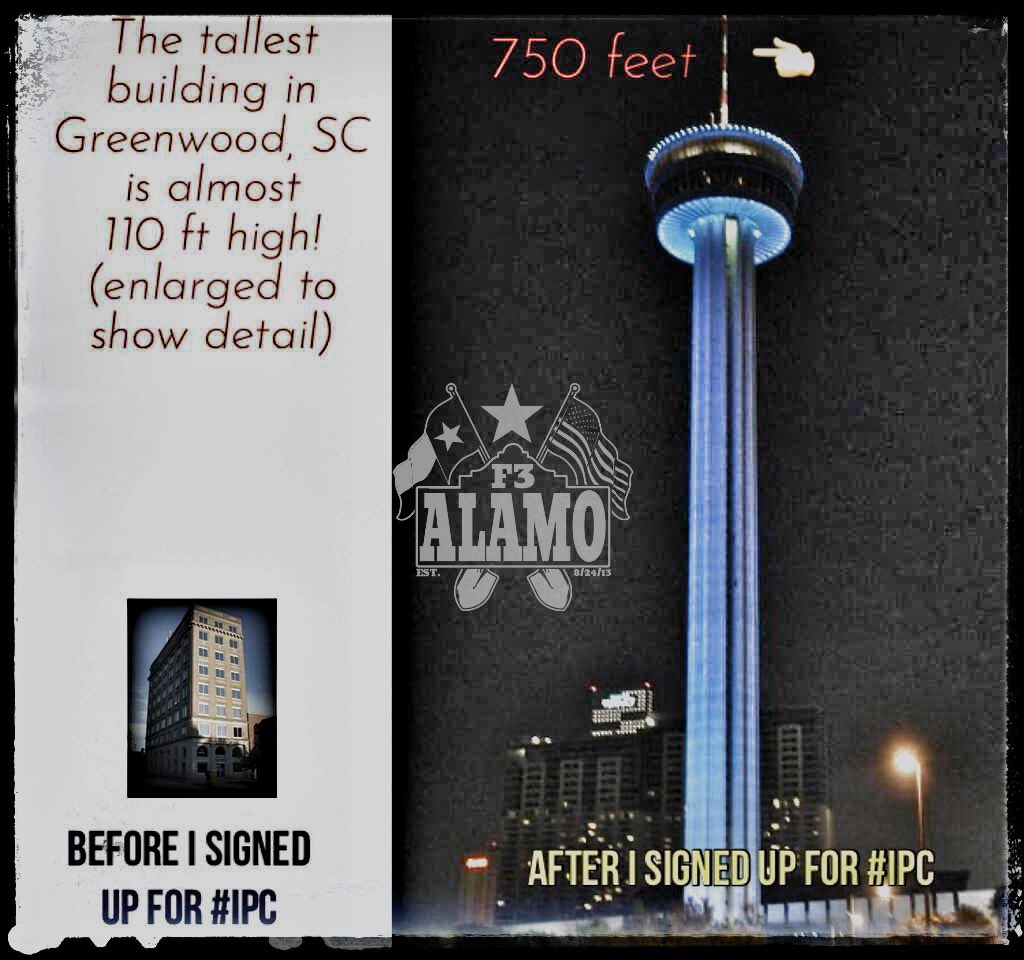 F3theAlamo's tweet image. After you sign up for IronPAX you’ll stand taller. Run faster. You become a better man.

Just stating facts, right @F3Austin? 🤷🏻‍♂️

@F3IronPax @F3Nation @F3Greenwood
