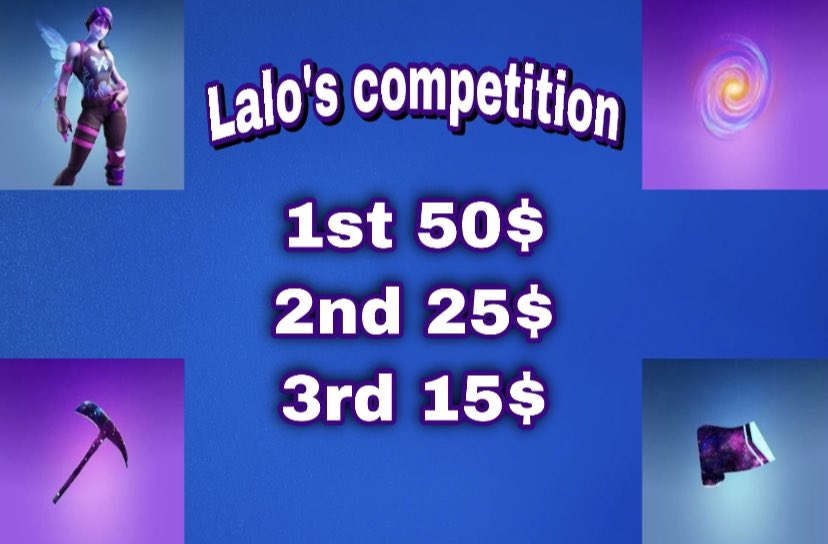 Lalogonebrazzzy's tweet photo. Like this tweet 
Retweet this tweet 
@ 2 people 
Comment done 
To join my trickshot competition 
16 people only 
1st 50$
2nd 25$
3rd 15$ https://t.co/qflj49yPJc