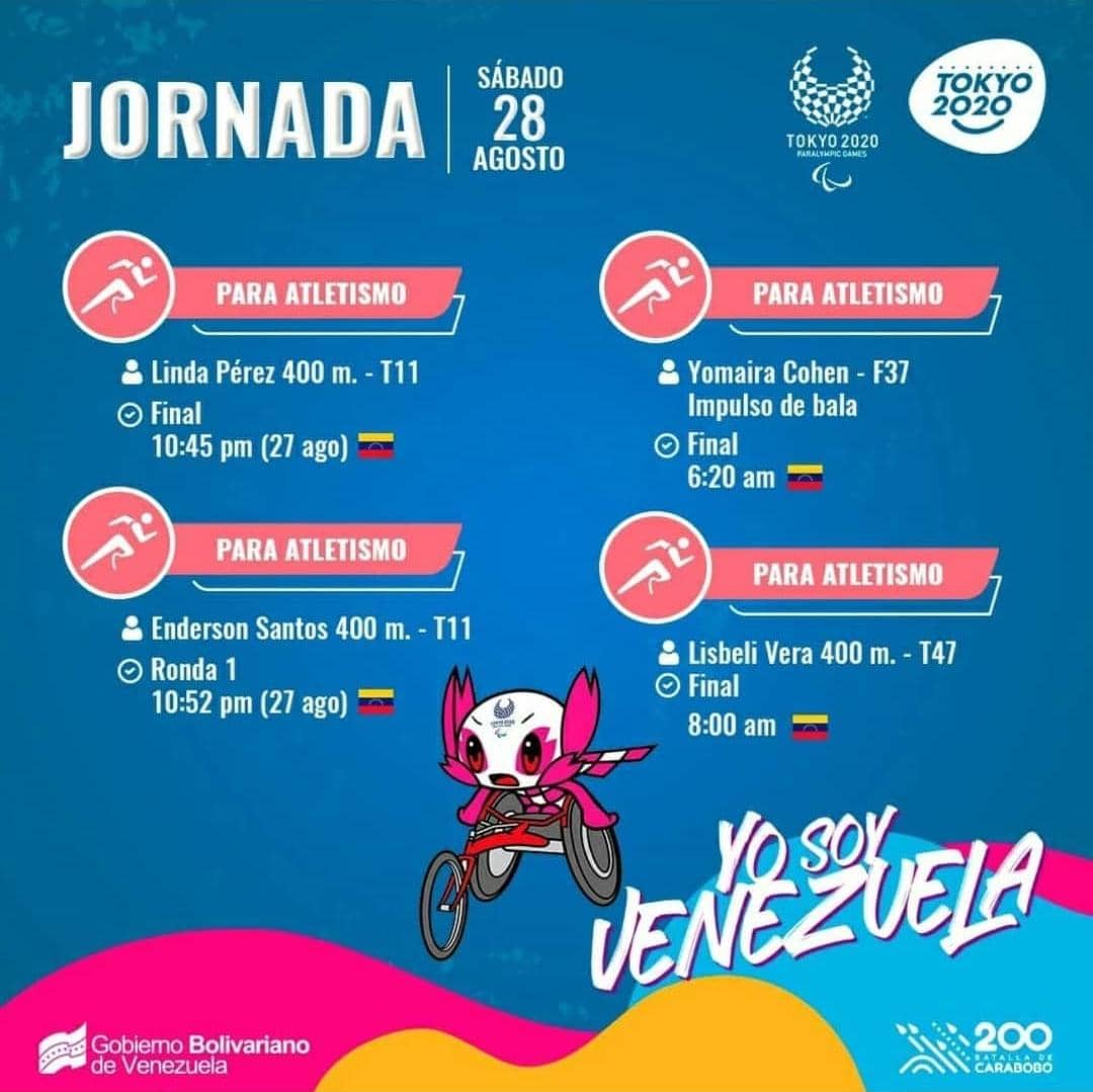 mindeporte_ve's tweet photo. Seguimos con la Jornada Paralímpica 🇻🇪
@mervinmaldonado @nicolasmaduro @COPAVEN_ven @vtv_canal8 @deportes_vtv @globovision @liderendeportes
#paralympicsgames #JuegosParalimpicosTokio2020 #YoSoyVenezuela #mppjd #Tokio2020 #VenezuelaEnTokyo https://t.co/yeileM621U