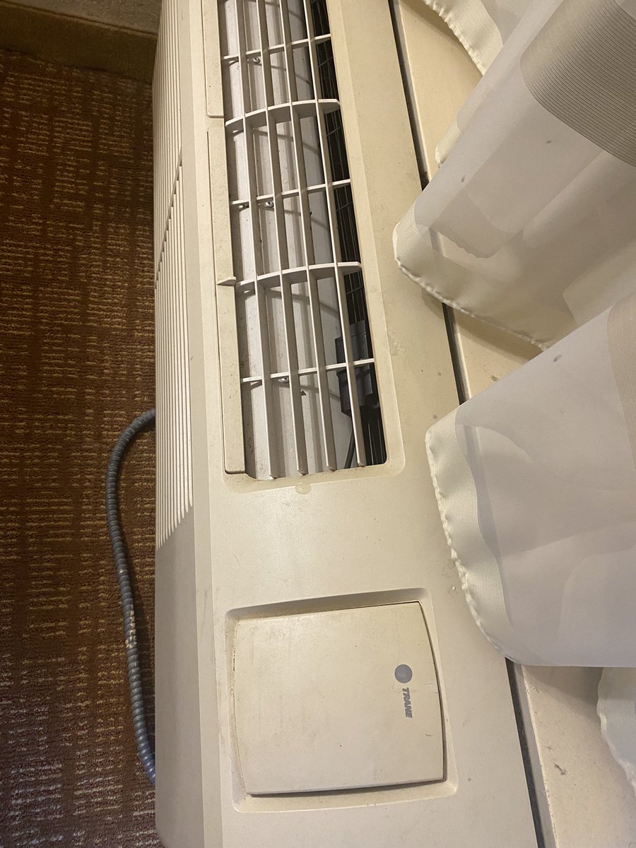 MusicMyMistress's tweet photo. @Marriott @CourtyardHotels  I am a customer in two of your rooms and just have clarifying questions. One of the rooms has stains in the carpet and AC unity is dirty, the fridge also does not work. Can we talk? https://t.co/CxogboOtO3