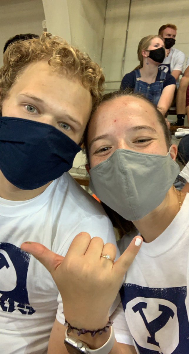 LaneyWilson6's tweet photo. @BYUwvolleyball AND free tshirts? Who could ask for a better night? https://t.co/dBT8gO5OF3