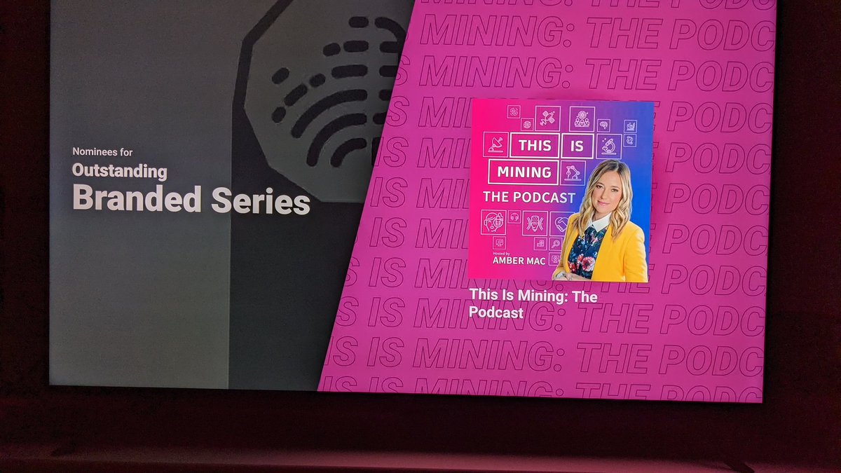 We won!!! 🏅

<a href="/This_Is_Mining/">This Is Mine Life</a> The Podcast is the WINNER of "Outstanding Branded Series" <a href="/CanPodAwards/">The Canadian Podcast Awards</a>, produced by AmberMac Media in partnership with the Ontario Mining Association. 

More thank yous in next tweet 👇