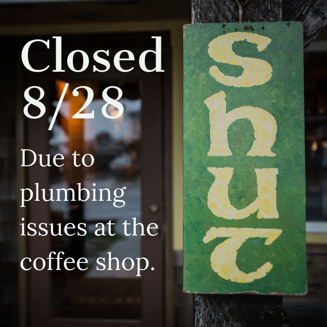 The Sleepy Monk Coffee Shop will be closed temporarily on 8/28 and potentially 8/29 while we deal with plumbing and maintenance issues at the shop. Our team is working to get the issue resolved as quickly as possible. We apologize in advance for any inconvenience this creates.