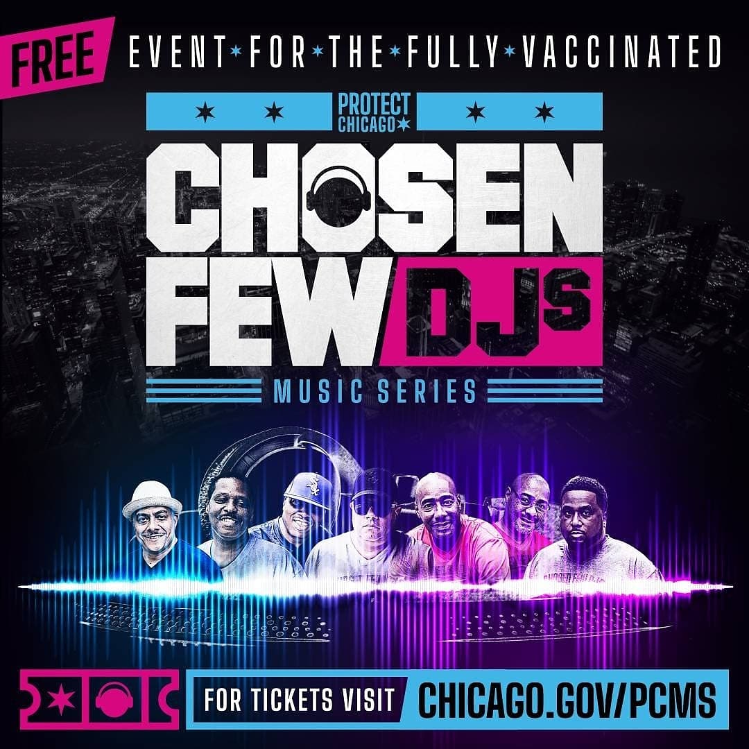 Let's get it in b4 summer ends - meet us tmrrw (8/28) for #ChosenFewDJs LIVE at @KK_College, 12-7p! Presented by @Chipublichealth, this #ProtectChicagoMusicSeries event is FREE & open only to fully vaccinated Chicago residents. Bring proof of vaccination + ID to show at gate.