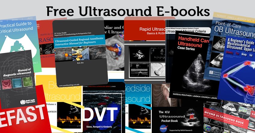 zedunow's tweet photo. If you’re a student of #ultrasound or #POCUS practitioner then you’ll find something valuable in our updated list of free e-books &amp; pdfs 🗞️

34 resources from around the 🌏

🙏A huge thanks to all who've dedicated their time &amp; expertise to create these👇
https://t.co/ZP2FzvtUtL https://t.co/aPinh9C8H2