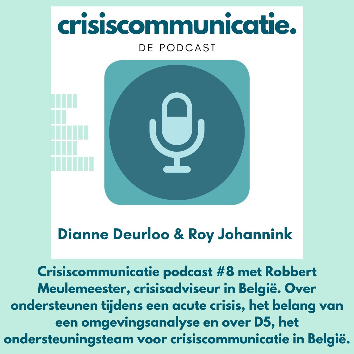 Samen met @DianneGeuze in gesprek met <a href="/RobbertRM/">Robbert Meulemeester</a>   over ondersteuning bij acute crisis en over D5, het Belgische ondersteuningsteam communicatie. Nieuwe aflevering #crisiscommunicatie De Podcast. app.springcast.fm/14656/in-gespr…