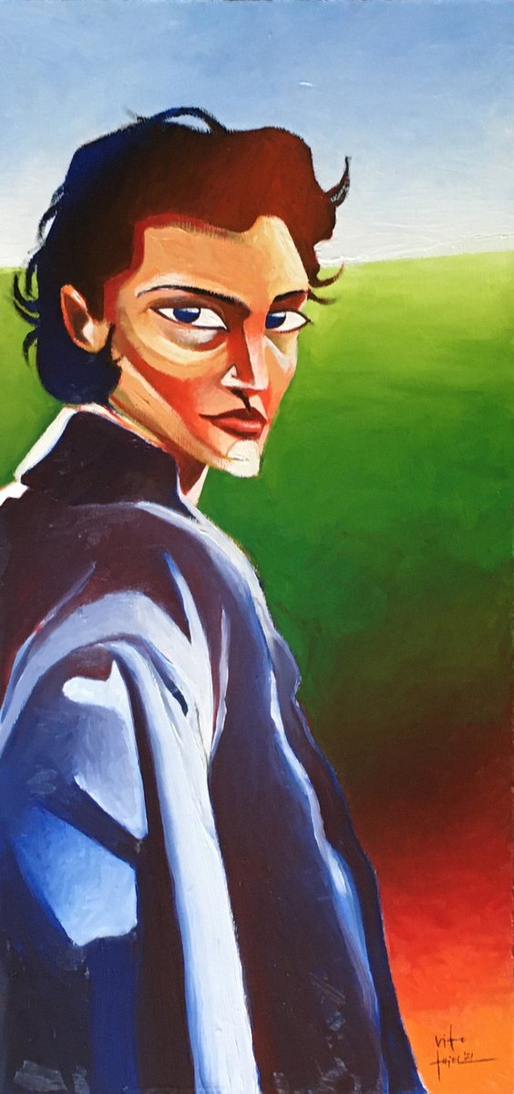 VitoThiel's tweet photo. ANNA (2021) Óleo sobre plancha de pladur, 100 x 48 cm. https://t.co/0kXqXEd2Kz