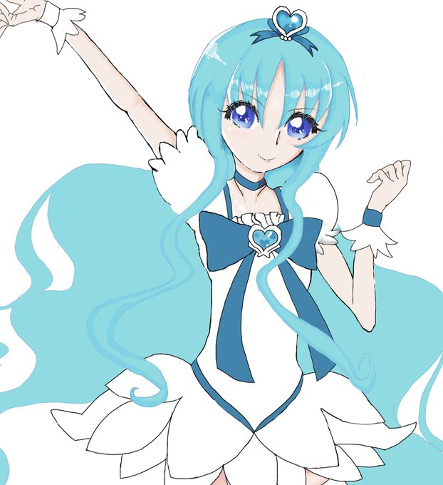 平日、あまりにも浮上出来ないので、生存報告がてら今描いてるキュアマリンの途中経過でもと……#絵描きさんと繋がりたい #イラスト練習中#プリキュア 