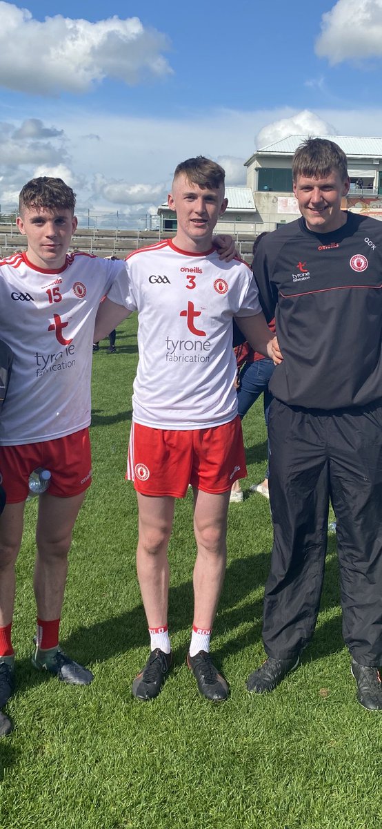 LoughmacroryGAA's tweet photo. 🌓 All Ireland Final Day 🌓

Best wishes to Eoin, Ronan &amp; Oisin and the Tyrone minor team.

We are very proud of the three men and know that they will continue to play that instrumental role again today.

All at the club are behind every ball you hit today lads 🔴⚪️

Adh mor 👏 https://t.co/3DuwXEdCl4