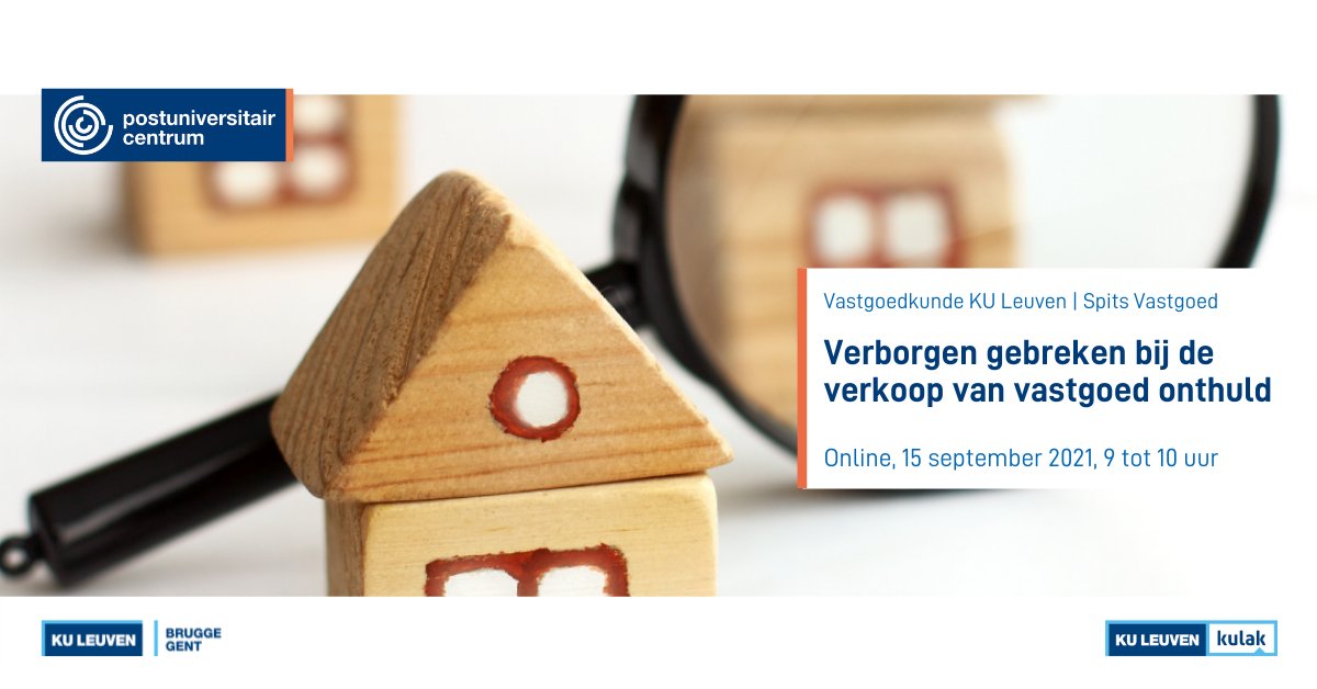 Een nieuw academiejaar, een nieuwe #SPITSVastgoed. Jim Bauwens en Anneleen Vanderbauwhede brengen antwoorden op de vervelende vragen die rijzen bij de verkoop van vastgoed met verborgen gebreken.
Volg online mee op 15/9.
puc.kuleuven.be/nl/opleiding/a…