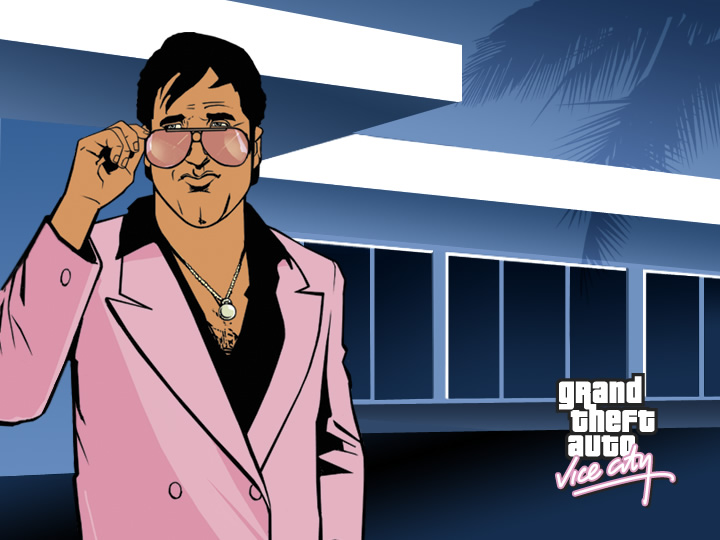 2002 promo art for Grand Theft Auto: Vice City on the PlayStation 2. 