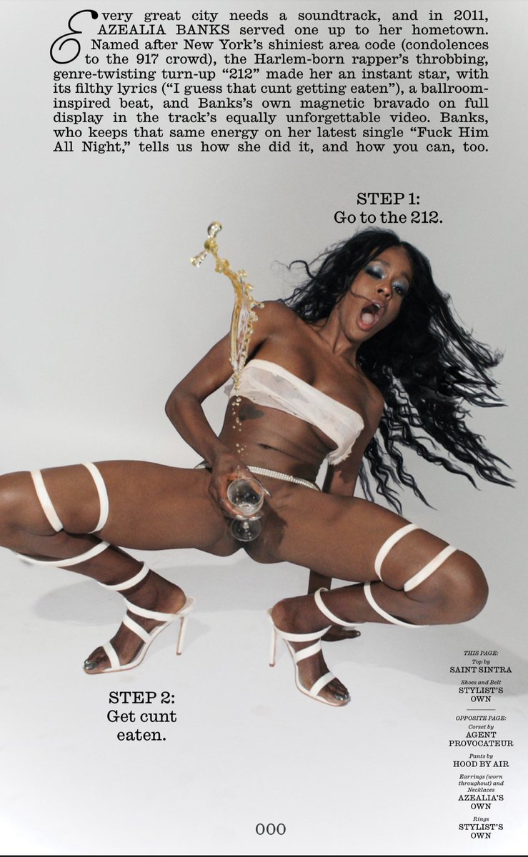 jeremyoharris's tweet photo. When @InterviewMag asked me who should do our Lessons feature I immediately said we had to ask the Queen of NYC AZEALIA BANKS how one makes THE BEST SONG ABOUT THE BEST CITY IN THE WORLD.
But lesson is truly how to give the best photo shoot spread OF ALL TIME. #fantasea2 https://t.co/7m9Zdxbbe0
