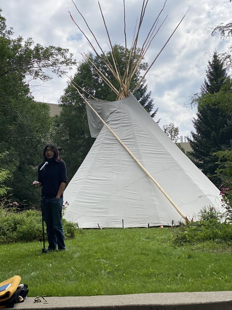 Today @mountroyal4u  Bachelor of Social Work degree was blessed in ceremony by Elder Miiksikaam. With students as witnesses, we committed to providing post secondary education with a strong Indigenous foundation and continued efforts toward decolonization.