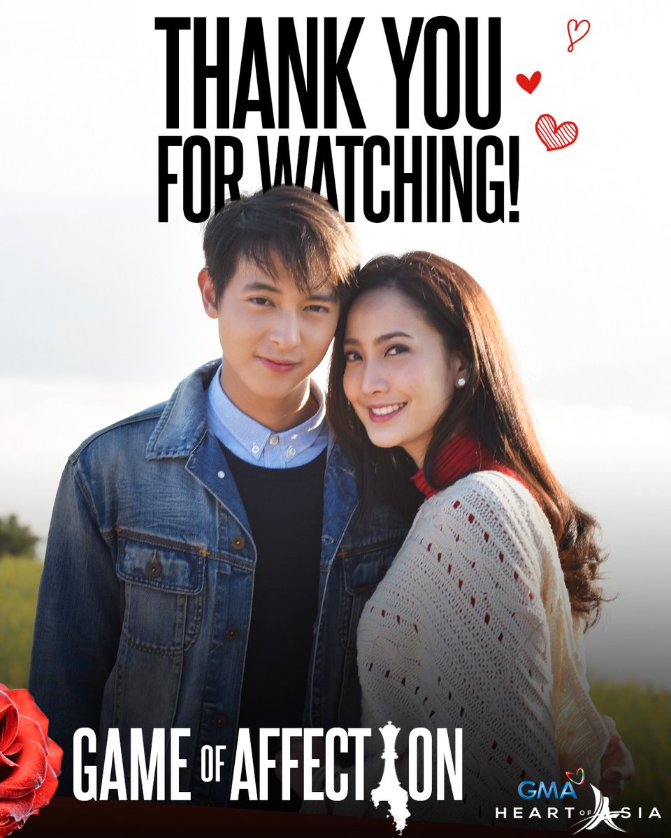 OfficialGMAHOA's tweet photo. Maraming maraming salamat sa pagsali n'yo sa #GameOfAffection nina Lucky at Nikki, mga Kapuso! ❤️♟️
Hanggang sa susunod na laro ng mga puso! https://t.co/BGVCaFlvZq