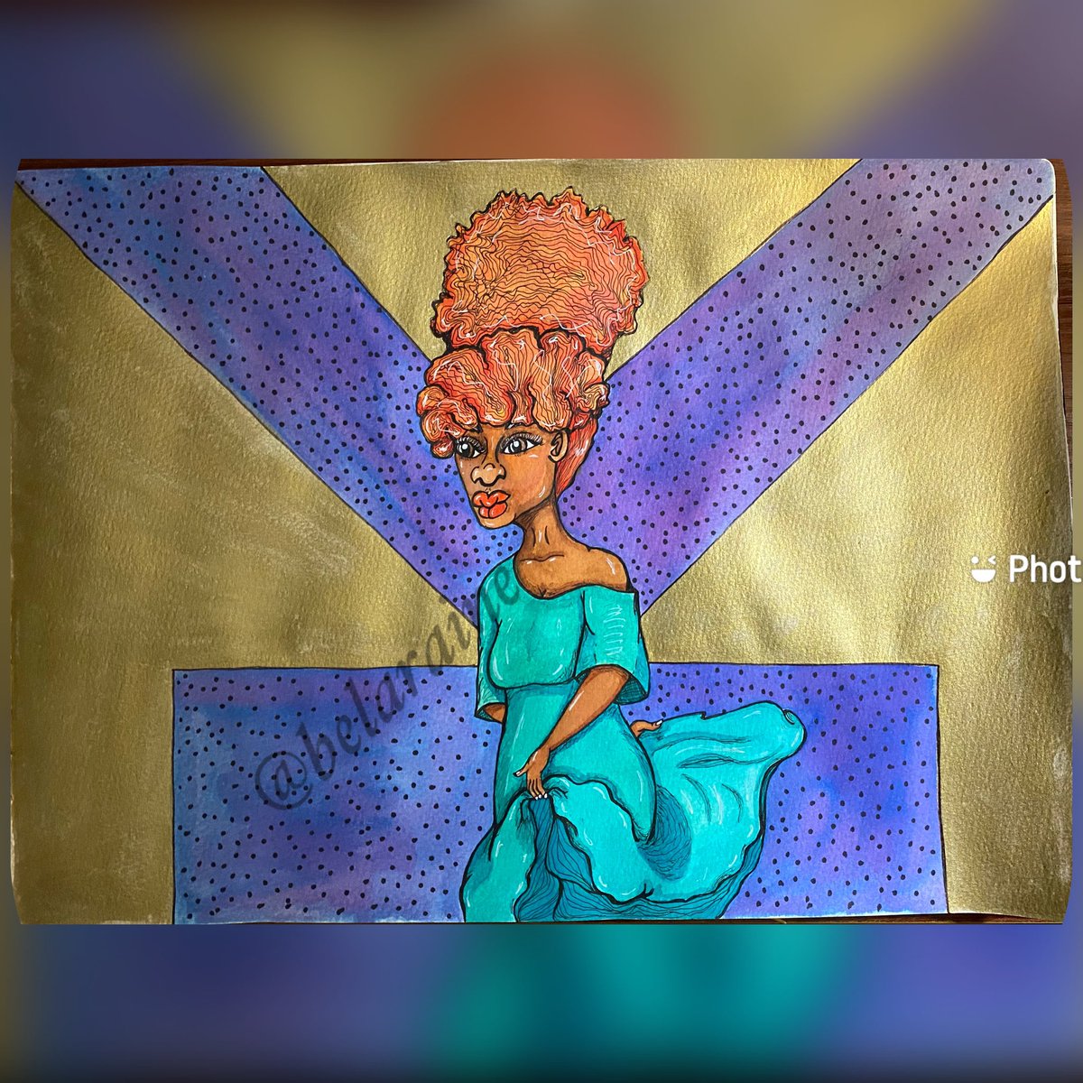 rainebela1's tweet photo. Daily Paint Session 
M/U: Ecoline watercolor, ink and Sharpie  

#art #blackart #black #sketchbook #drawing #artist #selftaught #doodles #gouache #watercolor #design #illustration #airclay #clay #procreate https://t.co/QXiEiXb2uA