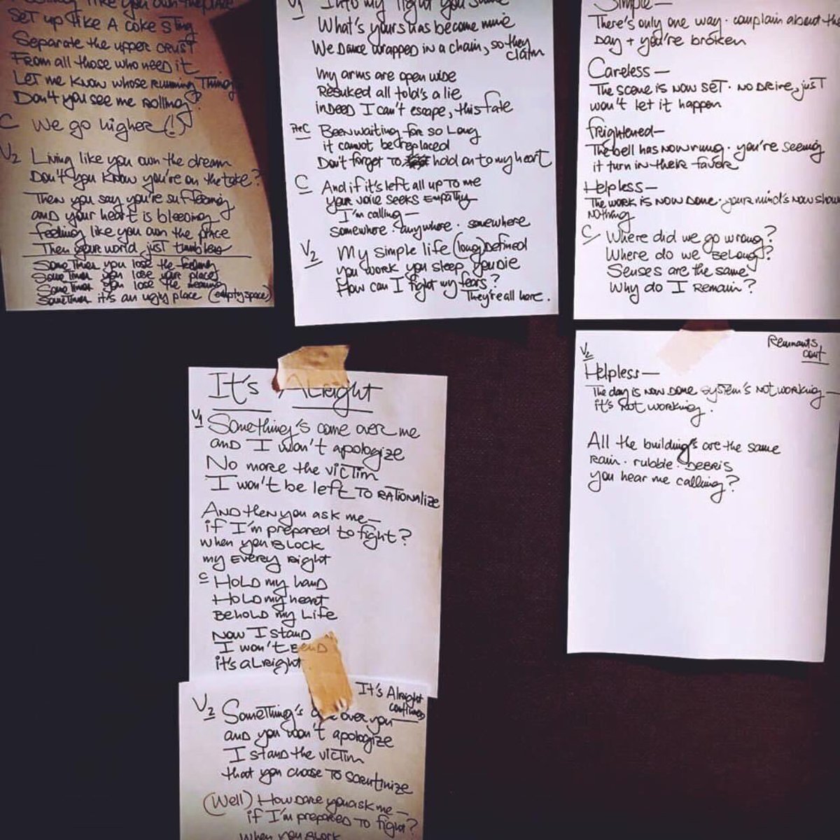 FourTripsAhead's tweet photo. The writing’s on the wall. #FTALYRICS #STUDIODAZE #REMNANTS #NEWFTAEP #RECLAIMROCKMUSIC2021 https://t.co/BadLQGLN2x