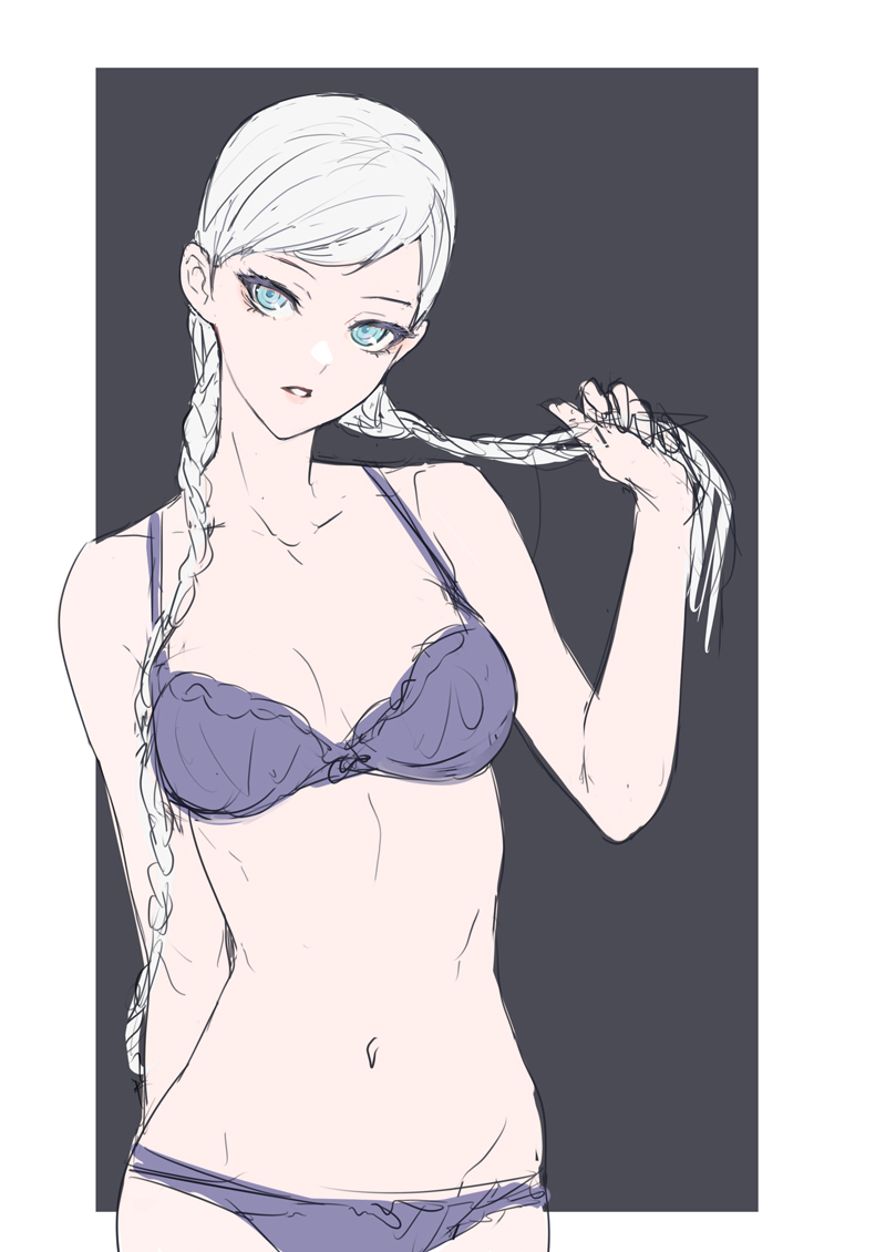 ラフから全く進んでないシリーズ　姫カットさんと三つ編みちゃん