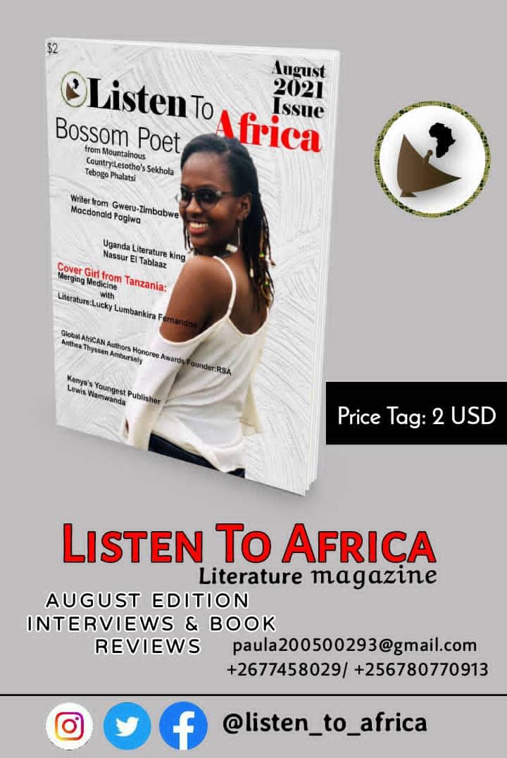 AfricaListen's tweet photo. Our August edition is underway.

Listen To Africa magazine. https://t.co/hx6V7pC5kq